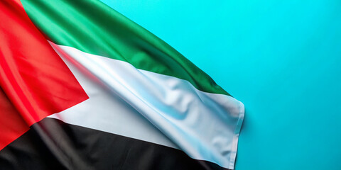 Palestine flag waving copy space