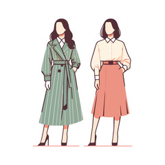 illustration of womans in different dress styles