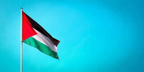 Palestine flag waving copy space