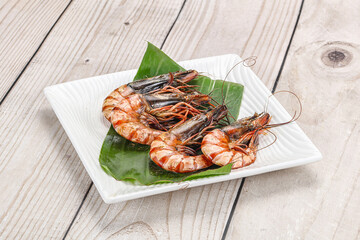 Cooked tiger prawn in the pate