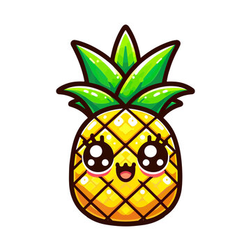 cartoon icon character cute pineapple