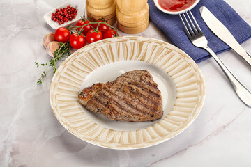 Grilled marble beef steak with sauce