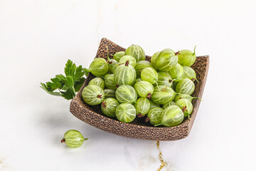 Sweet ripe gooseberries in the bowl