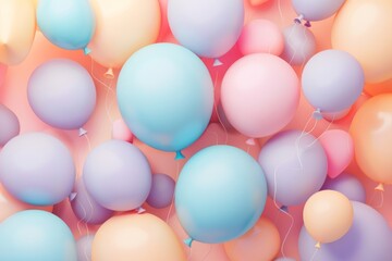 Fototapeta na wymiar elegant 3d balloons background, soft colors 