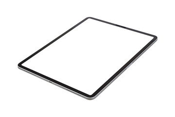 Tablet pc computer with blank screen isolated on white background.