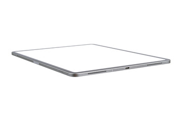 Tablet pc computer with blank screen isolated on white background.