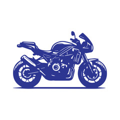 Print Black and white mordern motorcycle illustration