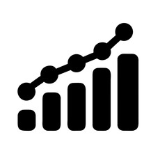 This icon is used to indicate bond, chart, diagram, graph, increase, investing, marketing, profit, progress, report, research, statistic, information, financial, stock, finance, investment, earning