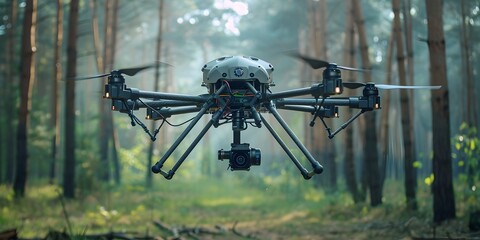 AI-Controlled Drone Capturing Forest Wildlife for Scientific Research, To showcase the use of advanced drone technology in scientific research and