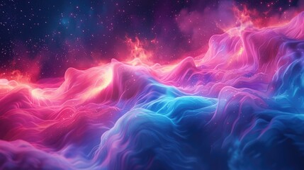 Fototapeta premium Vibrant gradient flow, simulating the aurora borealis for a dynamic and captivating background