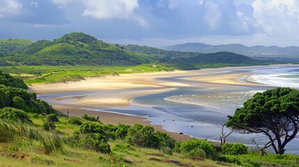 the beach at the Isimangaliso wetland park, St Lucia, South Africa