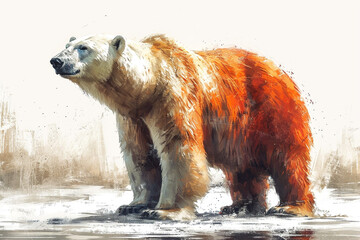 Obraz premium Bear animal watercolor painting