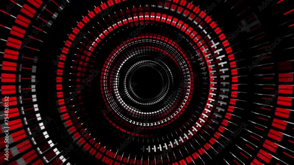 Poster abstract motion background - rotating and pulsating rings of graphic elements