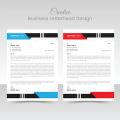 Creative business letterhead layout design.