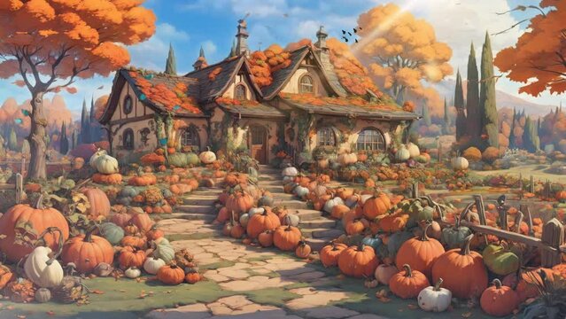 pumpkin autumn in the village