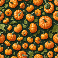 3d autumn background with pumpkins harvest colorful illustration
