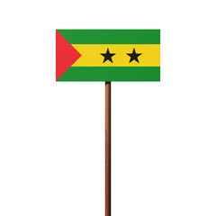 Schild mit der Flagge des Staates São Tomé und Príncipe
