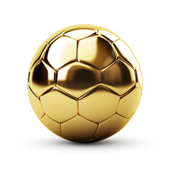 Fototapeta premium golden soccer ball on white background --v 5.2 сreated with Generative Ai