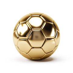 Fototapeta premium golden soccer ball on white background --v 5.2 сreated with Generative Ai