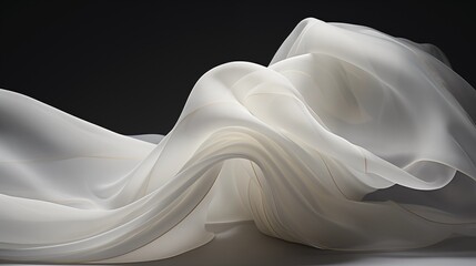A white wave with black background