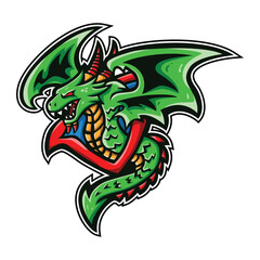 Dragon esport mascot gaming logo design