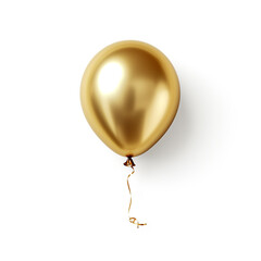 golden balloon on white background сreated with Generative Ai