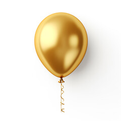 golden balloon on white background сreated with Generative Ai