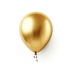 golden balloon on white background сreated with Generative Ai
