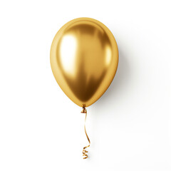 golden balloon on white background сreated with Generative Ai