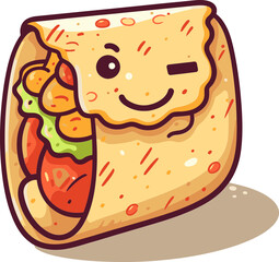 Retro-style Burrito Vector Illustration with Vintage Flair