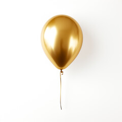 golden balloon on white background сreated with Generative Ai