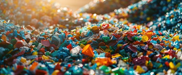 Macro view of biodegradable plastic, highlighting its role in reducing pollution and fossil fuel dependency