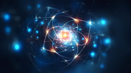 Obraz premium atomic nucleus electron neutron proton