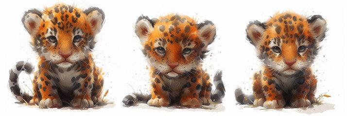 Jaguar watercolor painting - obrazy, fototapety, plakaty