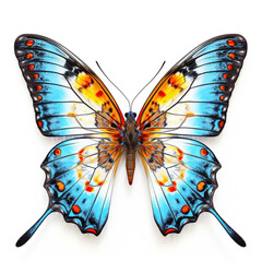 photo bright butterfly on a white background сreated with Generative Ai