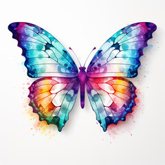 Fototapeta premium photo bright butterfly on a white background сreated with Generative Ai