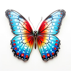 photo bright butterfly on a white background сreated with Generative Ai