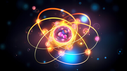 Obraz premium atomic nucleus electron neutron proton
