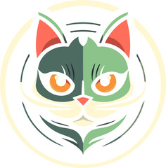 Majestic Cat Majesty Detailed Vector Illustration of a Feline Emblem