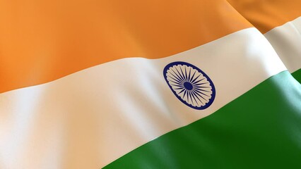 India Flag Low Angle Close up