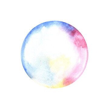 Watercolor soap bubble isolated
