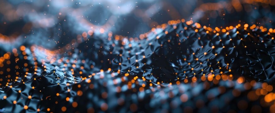 Macro shot of a single layer of graphene, showcasing its exceptional electrical conductivity and transparency