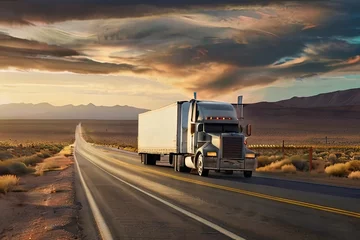 Foto op Aluminium Default Huge semitruck crossing the southwest United states on © Haleemullah