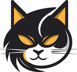 Royal Feline Icon Regal Vector Illustration of a Cat Logo