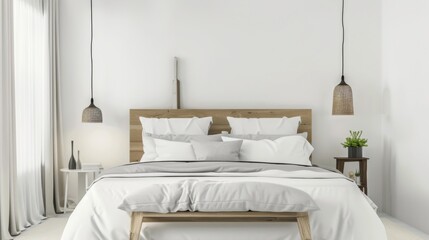 Minimalist Bedroom Symmetry with Decor Elements