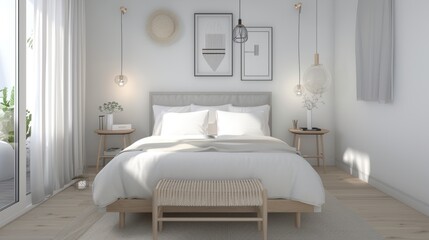 Minimalist Bedroom Decor with Symmetrical Balance