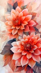Stunning Digital Painting of Dahlia Flowers, To provide a visually appealing digital dahlia flower painting
