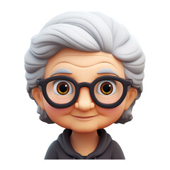 Fototapeta premium Memoji beautiful grandma сreated with Generative Ai