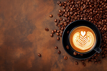 coffee beans on vintage background