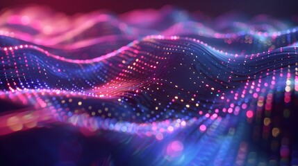 Vibrant 3D Holographic Data Streams Visualizing Dynamic Digital Information